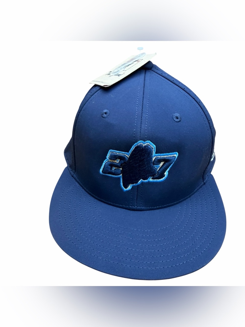 The game Navy Blue Snapback Hat with Embroidered Logo